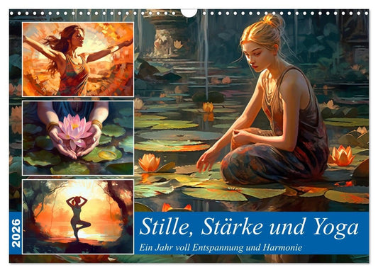 Silence, Strength and Yoga (Wall Calendar 2026 DIN A3 Landscape), CALVENDO Monthly Calendar