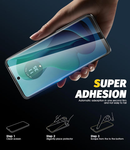 Generic (3 Pack) Tempered Glass Screen Protector Compatible for Motorola Moto G 5G 2024, Precise Front Camera Cutouts 2.5D Arc Edges High Definition Anti-Scratch Bubble-Free