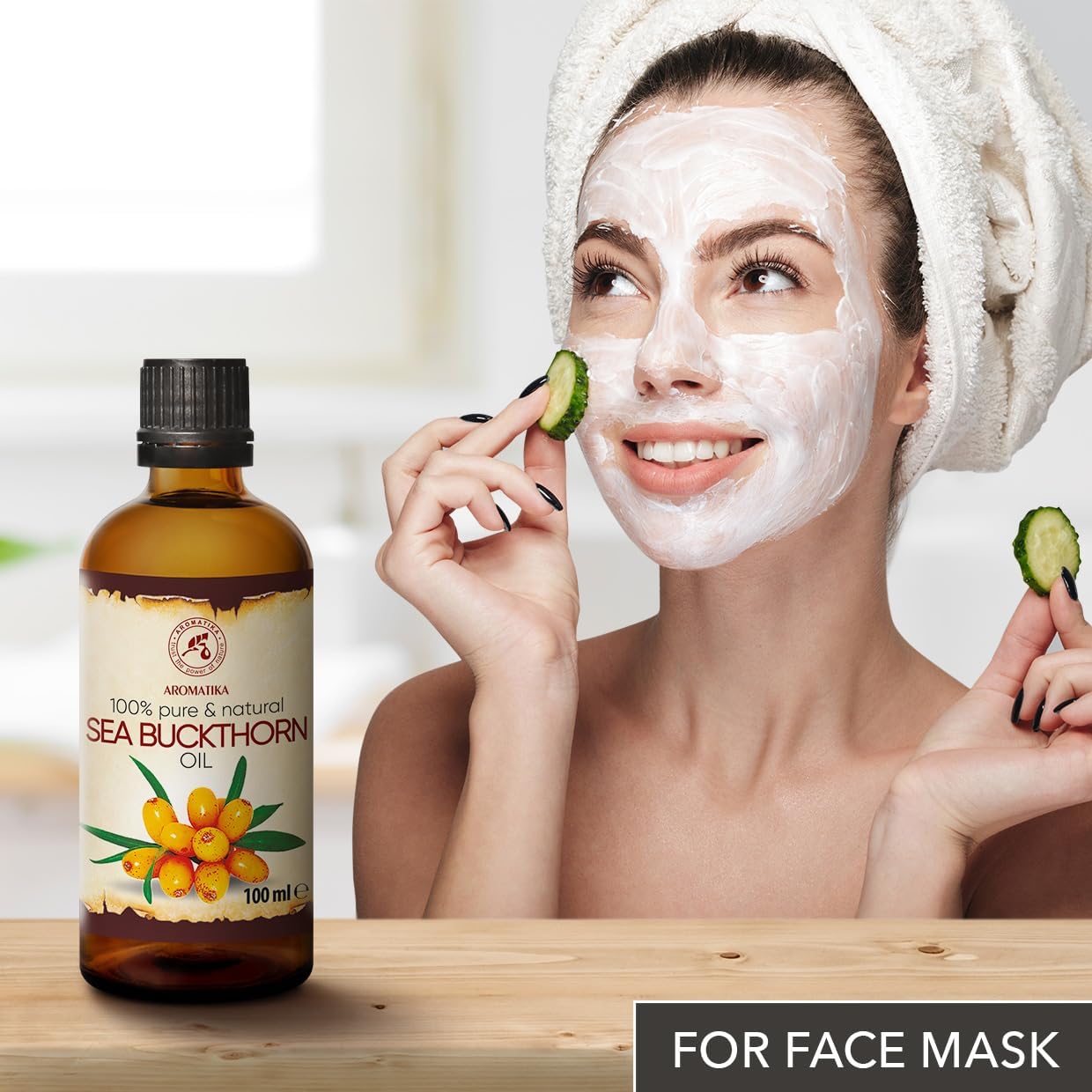 Sea Buckthorn Oil 3.4oz (100ml) - Pure & Natural Base Oil - Hippophae Rhamnoides - Carrier Oil for Hair - Nails - Face & Body - Wellness - Beauty