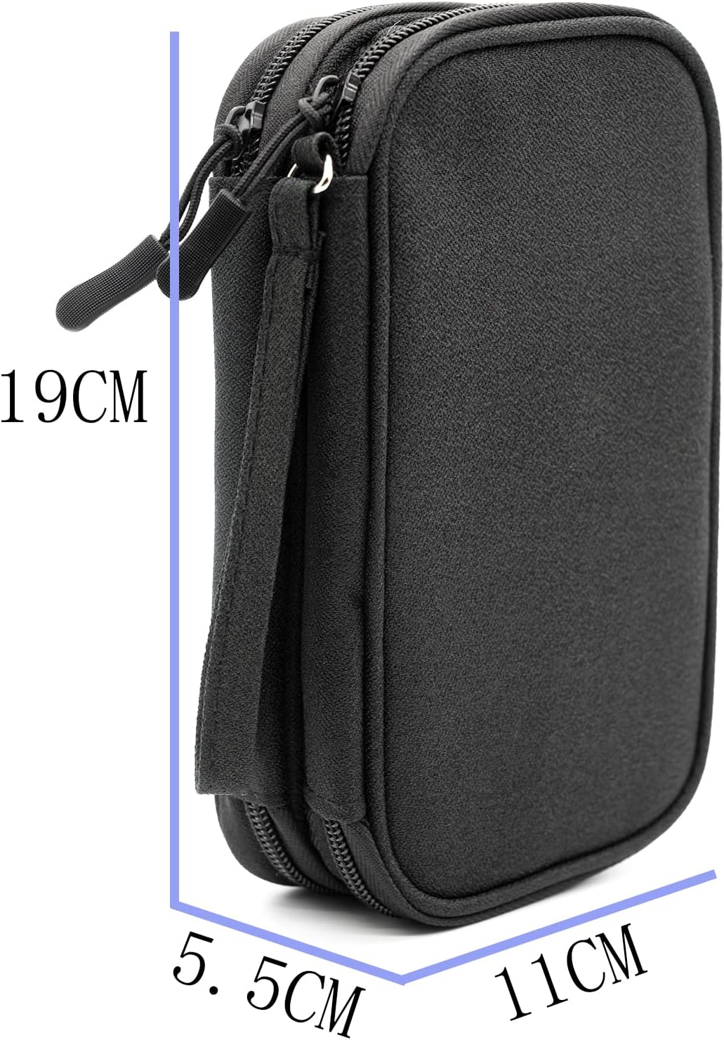 Ruyosn Small Waterproof Electronics Cable Bag Double Layer Travel Bag Organizer Bag Electronics Travel Bag Organizer Cables Accessories Electronics Black