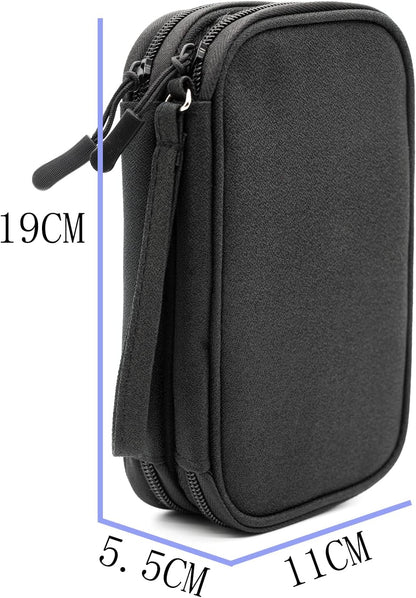 Ruyosn Small Waterproof Electronics Cable Bag Double Layer Travel Bag Organizer Bag Electronics Travel Bag Organizer Cables Accessories Electronics Black