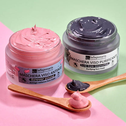 La Saponaria | Forever Young Anti-Aging Face Mask with Iris, Vitamin C and Phytoretinol, 50 ml