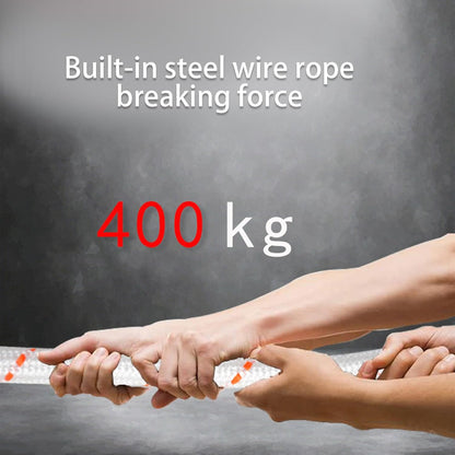 Escape Safety Rope, Steel Wire Core Climbing Cord, Double Hook Design, Portable Rescue Tool, Ideale per Hiking, Campeggio, Costruzione, Outdoor Adventures, Mountaineering, 0,47 inch