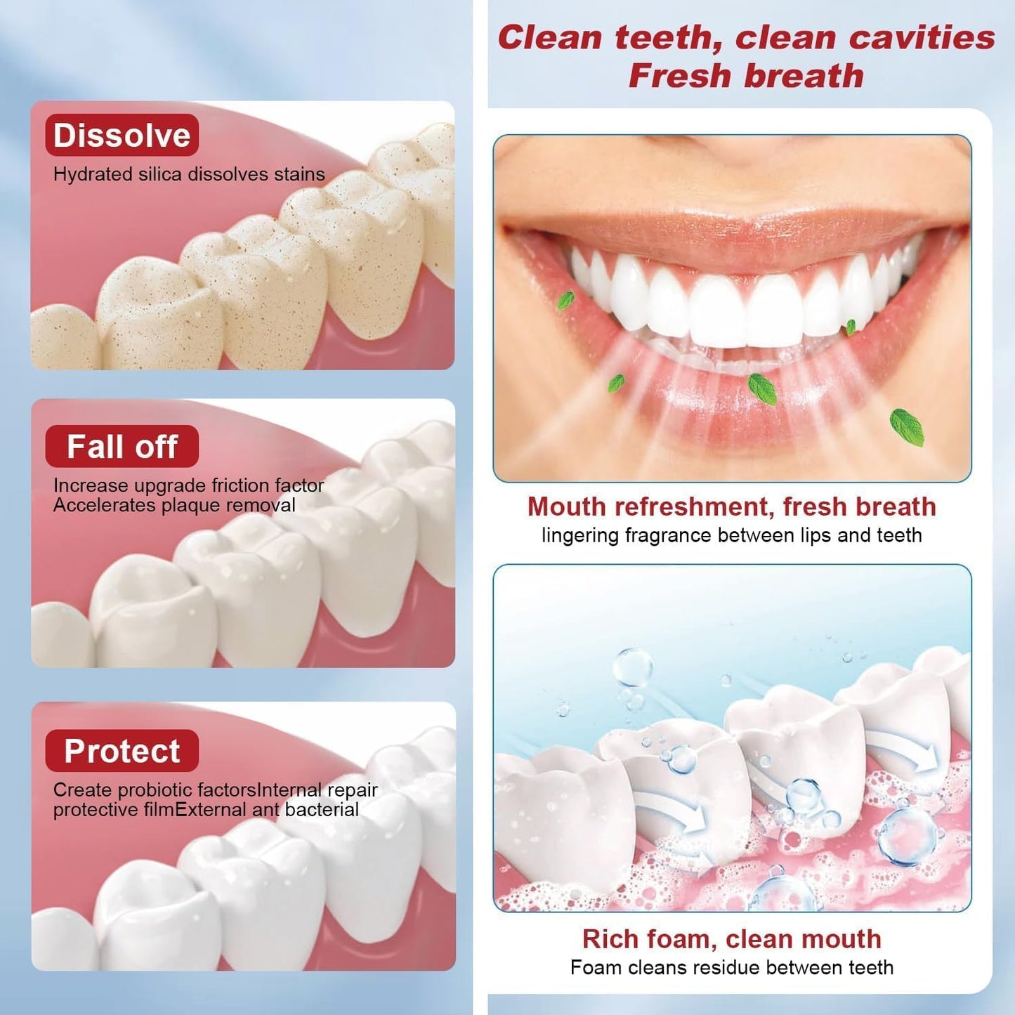 SP-8 Probiotic Toothpaste, SP-8 Ultra Whitening Toothpaste, Fresh Breath, Deep Cleaning Care Toothpaste, Oral Care, 3 PCS