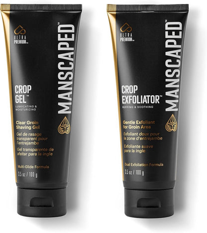 MANSCAPED® The Ultra Smooth Package, Male Hygiene Shaving Bundle, Includes The Crop Shaver® Groin Razor with Replacement Blades, Crop Gel® Ball Shaving Gel, and Crop Exfoliator® Ball Exfoliator