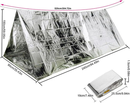 Survival Shelter Survival Gear Survival Tarp Shelter Wildern Shelters Emergency Homel Shelter Tube Tents for Emergency Shelter Services Survival Blanket Camping Silver
