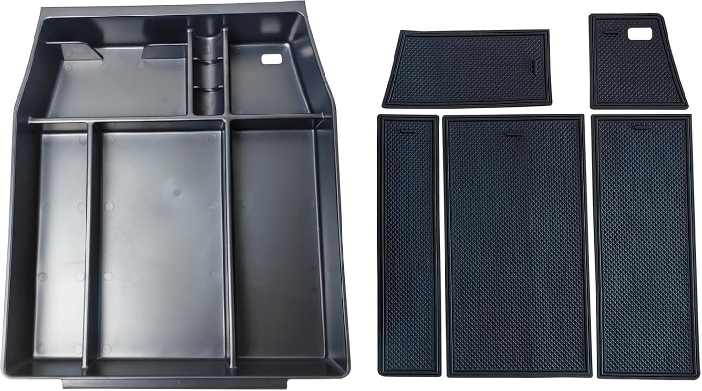 Zxiaochun Center Console Organizer Compatible with 2021 2022 2023 2024 2025 Ford F150 Interior Accessories, Armrest Box Insert Storage Tray (Full Console w/Bucket Seats ONLY)-Black Trim