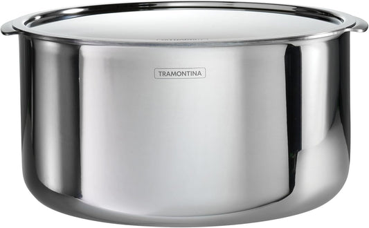 Tramontina Utsava 9.5-Quart Tri-Ply Clad Stainless Steel Tope with Lid, Patila Pot for Indian Cooking