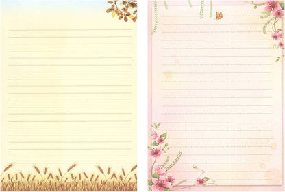 IMagicoo 50 Cute Design Writing Stationery Lined Paper Pad Letter Set, 2 Different Style (Style-1)