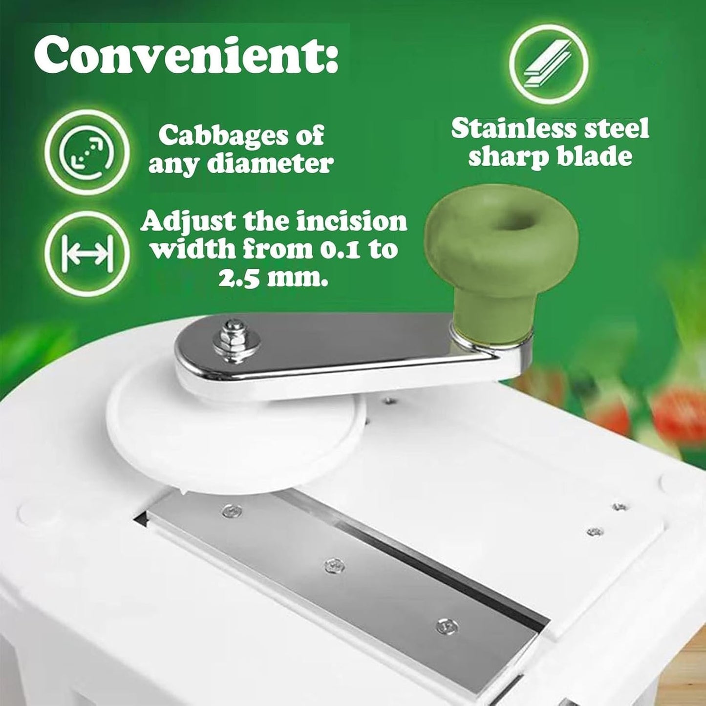 Cabbage Slicer Chopper - Manual Vegetable Cutter Tool, Stainless Steel Blade | Handheld Food Shredder Cutter Compact Salad Maker Used in Kitchen, Prep Setup, Home, Cooking Arrangement, Kitchen Helper