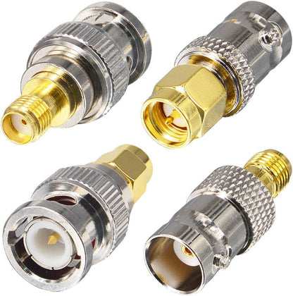 YILIANDUO 4 Pieces BNC RF Adapter Kit SMA Male/Female to BNC Male/Female Adapter for SDR Ham Radio Handheld Bidirectional Electronic CCTV Cameras Scanner