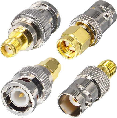 YILIANDUO 4 Pieces BNC RF Adapter Kit SMA Male/Female to BNC Male/Female Adapter for SDR Ham Radio Handheld Bidirectional Electronic CCTV Cameras Scanner