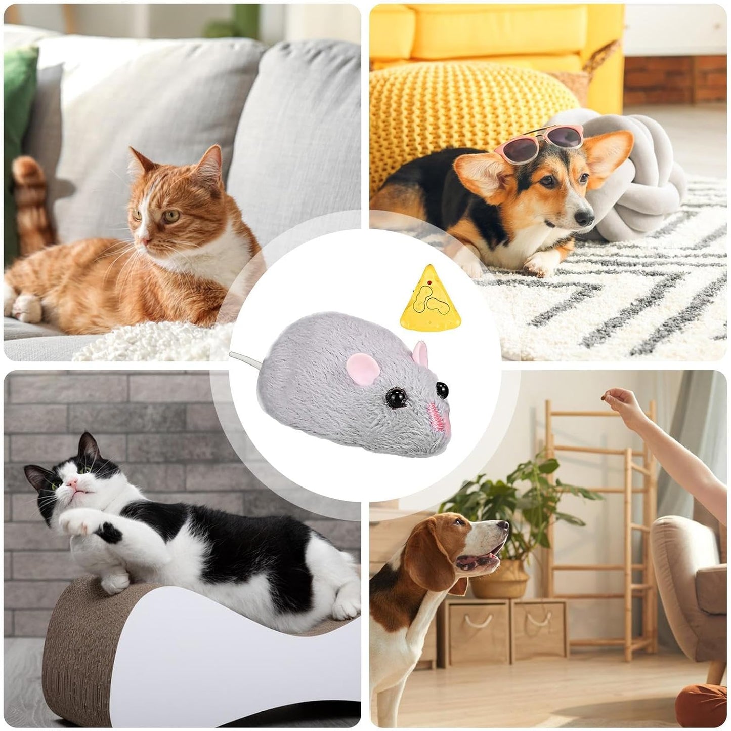 Generico Remote Control Mice Toy Cats, Interactive Hunting Companion, Adjustable Speed Feature, Realistic Movement All Cat Breeds, Indoor Outdoor Play, Fun for Living Room, Backyard