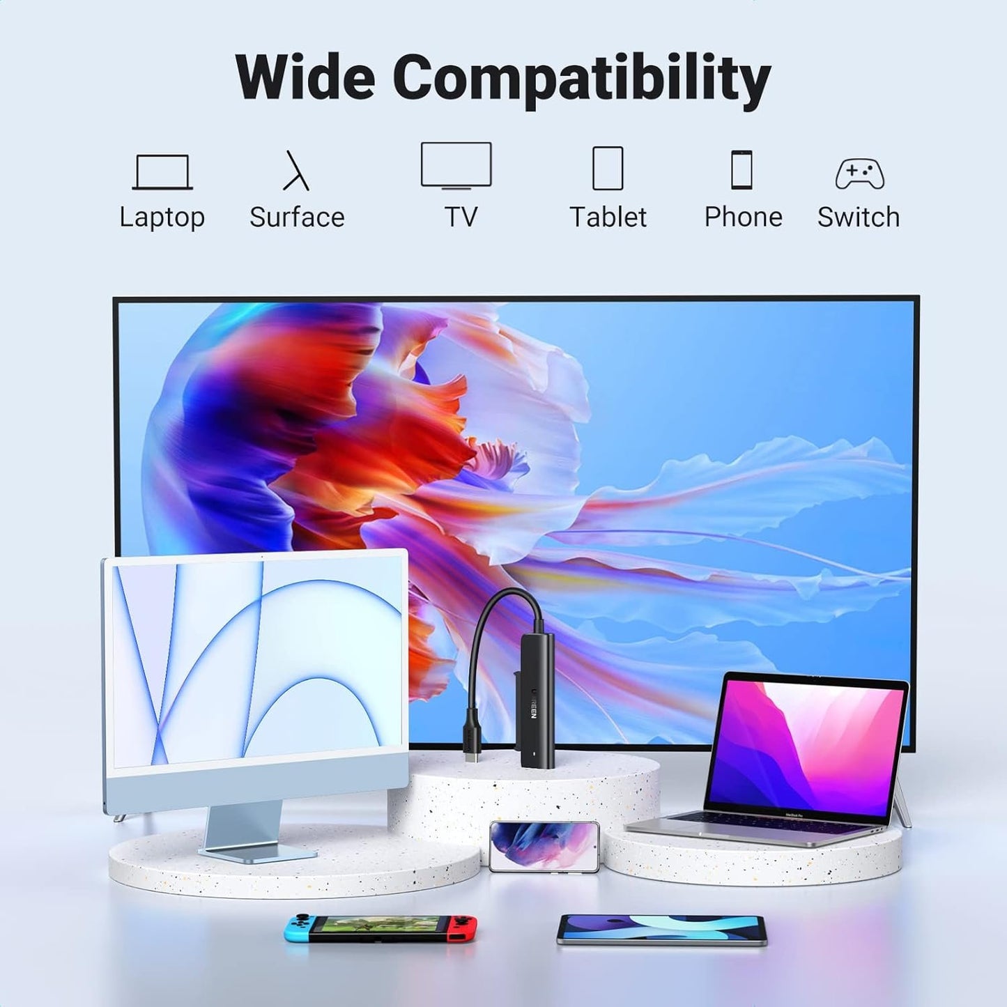 UGREEN SATA III to USB C Adapter Cable for 2.5" SSD and HDD Hard Drive Connector 5Gbps Support UASP Thunderbolt 3 Compatible with Seagate WD Hitachi Toshiba, MacBook Pro/Air