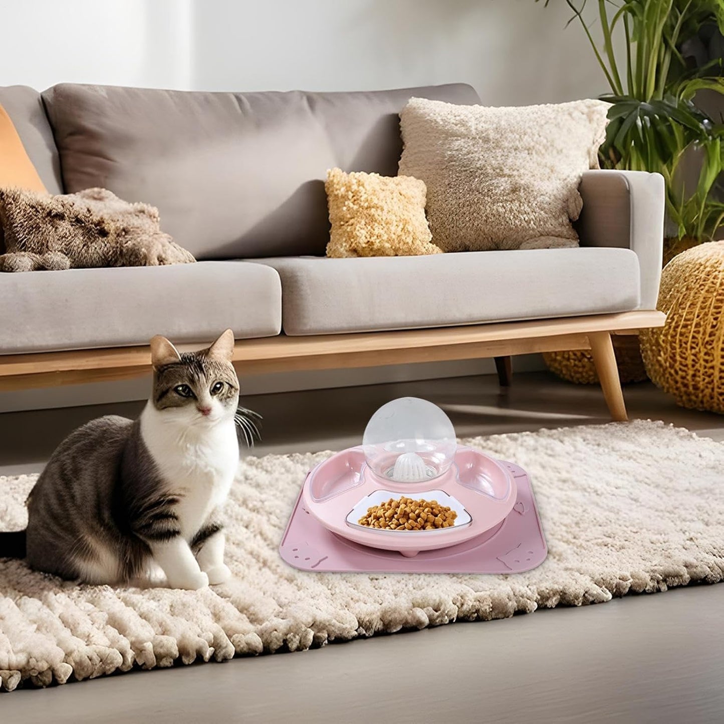 Cat Food Bowl | Kitten Watering Bowl,Kitten Feeder Multifunctional for Home, Anti-Slip Pet Feeding Watering Dish