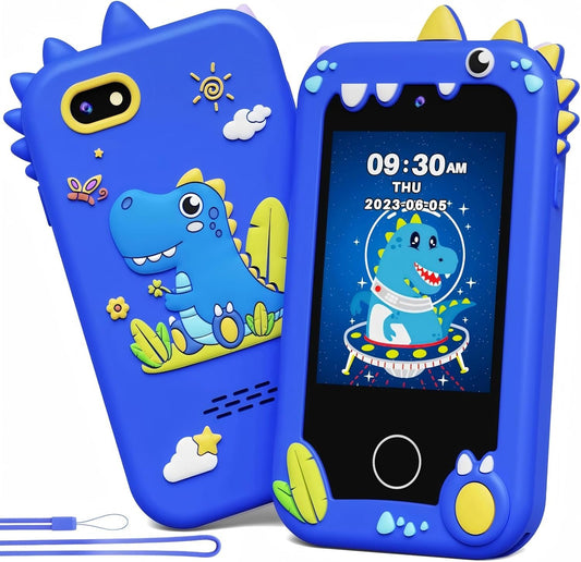 Toys for Boys Kids Phone Dinosaur Gift for Boys, Educational Learning Boys Toys with Camera Games Music Torch Function, Birthday Gifts for 3 4 5 6 7 8 9 Year Old Boys (Blue)