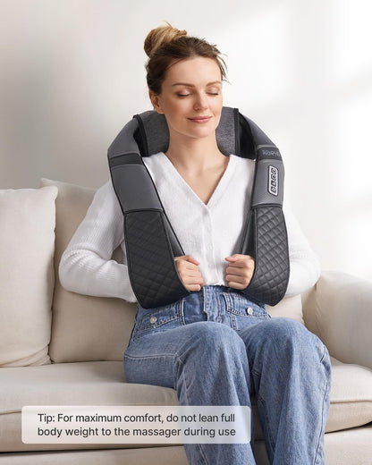 Renpho Neck Back Massager with Heat, Shoulder Massager with Electric Deep Tissue Kneading Massage, Pain Relief on Waist, Leg, Calf, Foot, Arm, Full Body, Muscles, Use at Home,Office
