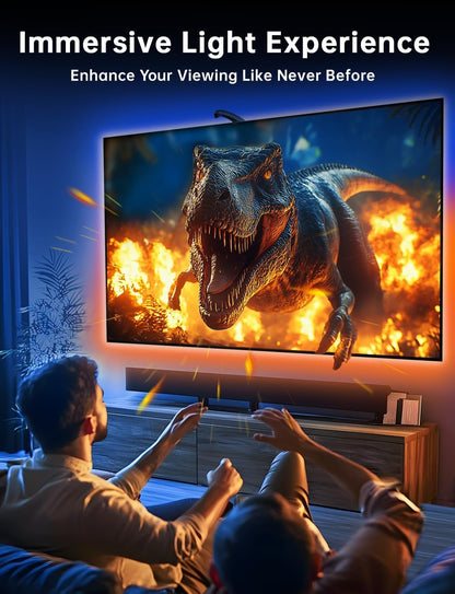 FFJ TV Lights That Change with TV, 18ft Cuttable TV LED Backlight for 75-85 Inch Screen and PC Monitor, TV Backlight with Sensor, Smart App Control, Game & Music Sync Color Changing Light