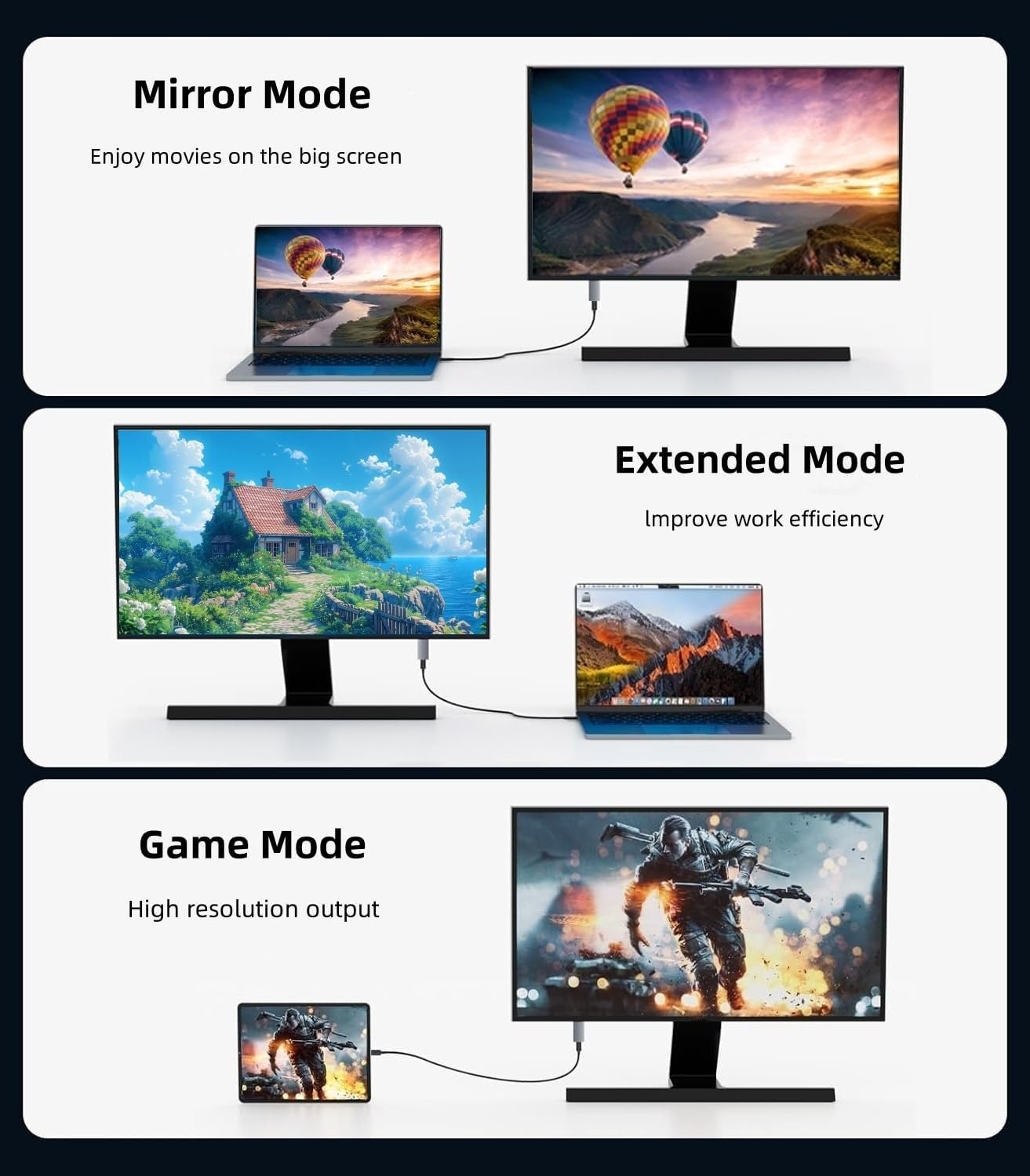 USB C Female to HDMI Male Adapter, 4K@60Hz Uni-Directional USB Type C Source to HDMI 2.0 Display Converter Thunderbolt 3/4 to HDMI for MacBok Pro/Air, Galaxy S8 to S23, Surface - 1 Pack