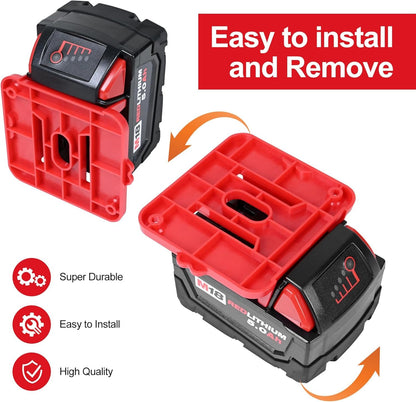 GIPFTYAG 12 Pack Battery Holder for Milwaukee M18 18V Battery Mounts Dock Holder Fit for M18 48-11-1815 48-11-1828 48-11-1850 48-11-1860 (w/24 Screws, No Battery)