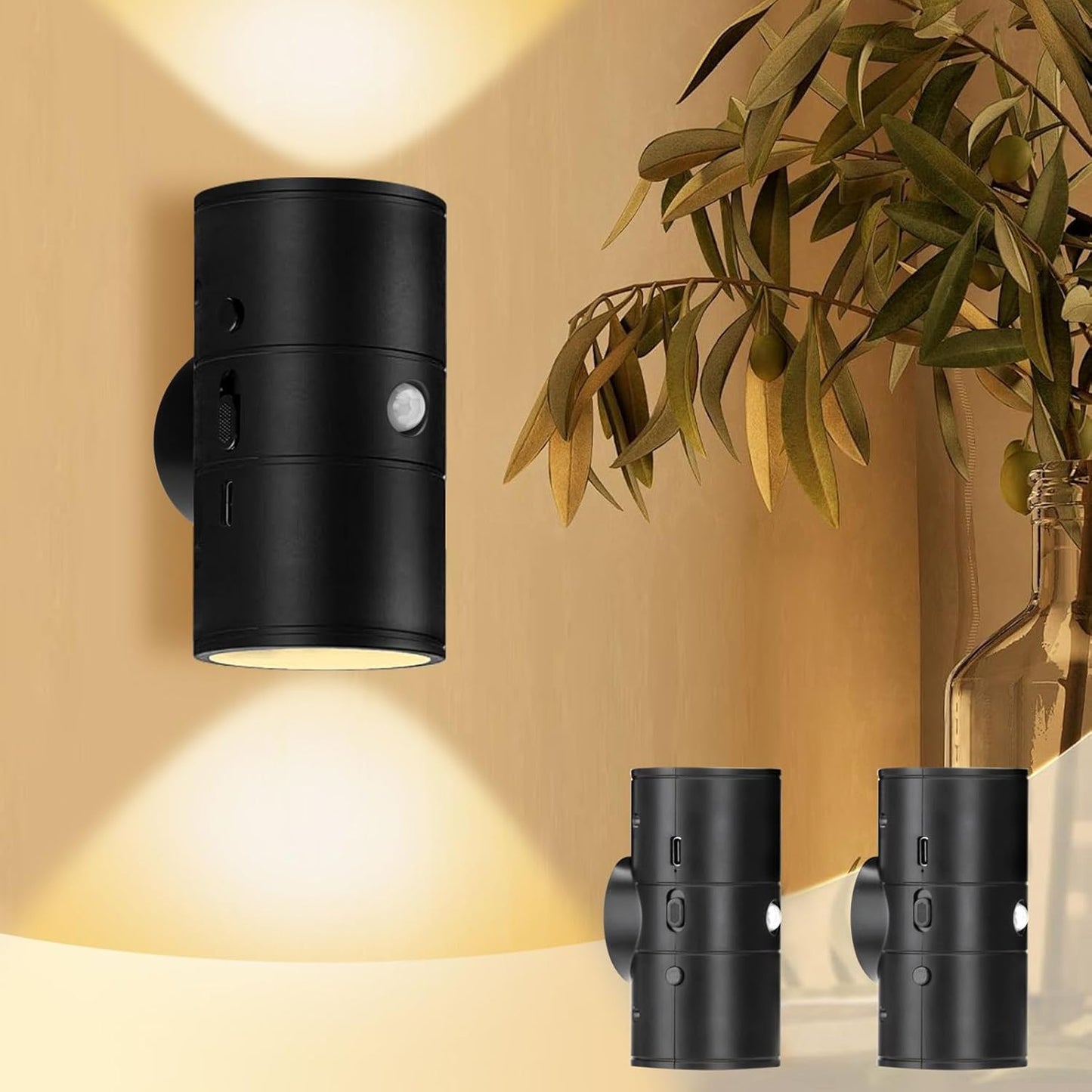 Generico Magnetic Wall Light, Rechargeable Motion Sensor Light, Smart Lamp for Home Decor, Modern 1200mAh Indoor, Entryway Living Room Bathroom Cabinet Closet Lighting