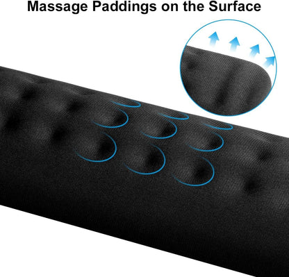 ELZO Keyboard Wrist Rest Pad Support with Comfortable Memory Foam Padding, Nonslip Rubber Base and Ergonomic Design for PC Computer Laptop Mac