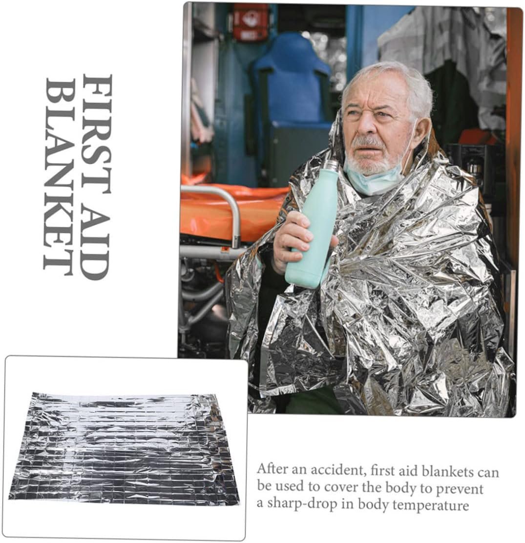 CIYODO 5 Pcs First Aid Blanket Emergency Thermal Blanket for Outdoor Emergency Blanket Survival Blanket Emergency Thermal Blankets Outdoor Emergency Thermal Blanket Kits The Pet Silver