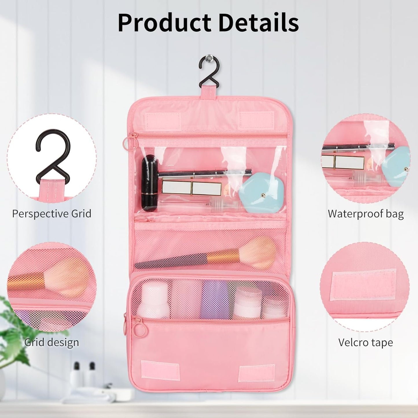 Coolzon Packing Cubes Travel Suitcase Organizer Set of 11, Compression Luggage Organizer Space-Saving for Clothes, Ultralight, Shoes, Underwear, Black, pink