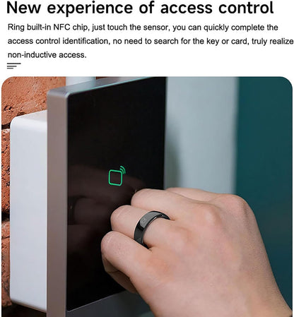 CNBRO Smart Rings for Men Women Health Ring Heart Rate Monitor Sleep Rings NFC Control Family Care Exercise Activity Tracker Pedometer Step Counter Smart Rings for Android & iOS Phones Ceramic Ring