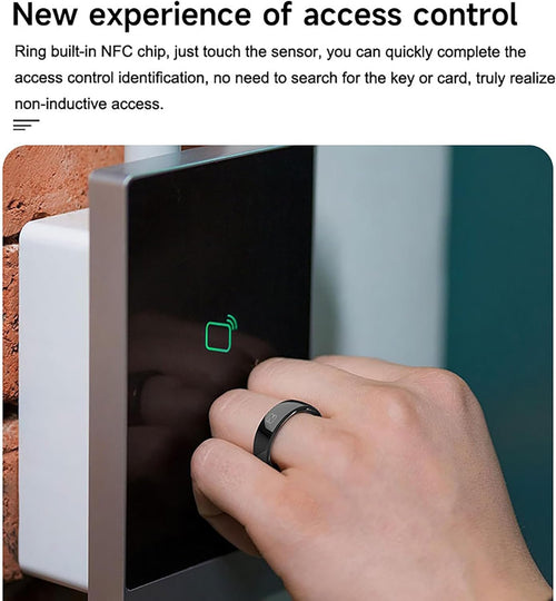 CNBRO Smart Rings for Men Women Health Ring Heart Rate Monitor Sleep Rings NFC Control Family Care Exercise Activity Tracker Pedometer Step Counter Smart Rings for Android & iOS Phones Ceramic Ring