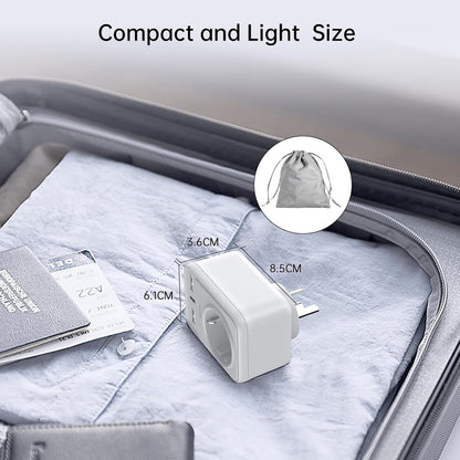 Travel Adapter Australia Travel Adapter with 2 USB 1USB C (3A) Type I Sockets for New Zealand, Australia, China, Argentina