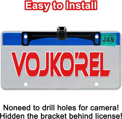 VOJKOREL Universal Car Rear View Camera License Plate Bracket Backup Camera License Plate Mount Rearview Cam Mount Bracket (Black 03)