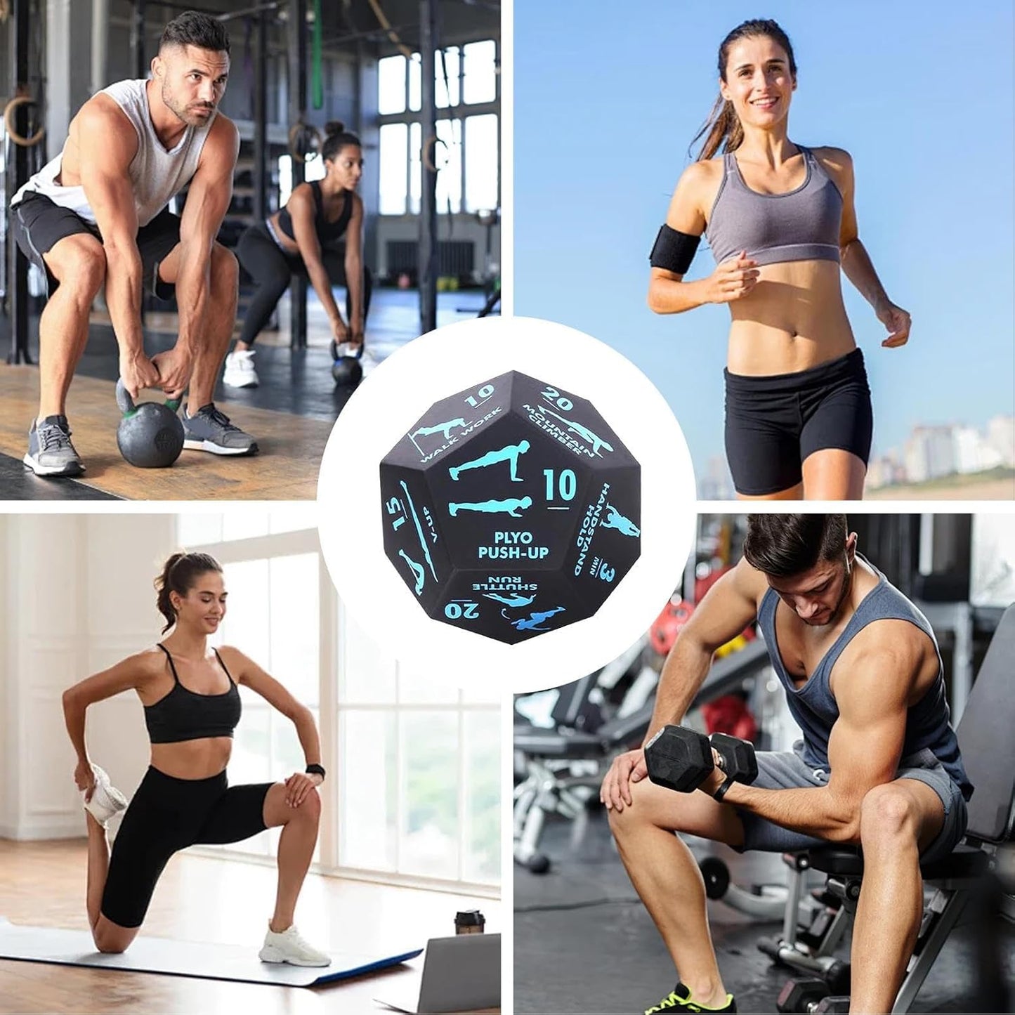 Exercise Dice for Workouts | Fitness Exercise Dice Game,Strength Training Home Gym Accessories for Outdoor Travel Rehabilitation Yoga Team Sports Conditioning