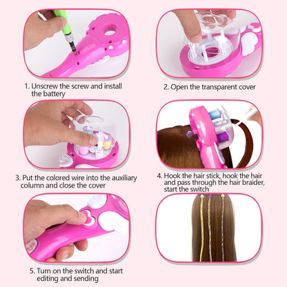 EKKONG Diamond Styling Kit, Hair Braider, Fashion Braid Tools, Automatic Braiding Machine with Comb Gem Applicator for Girls