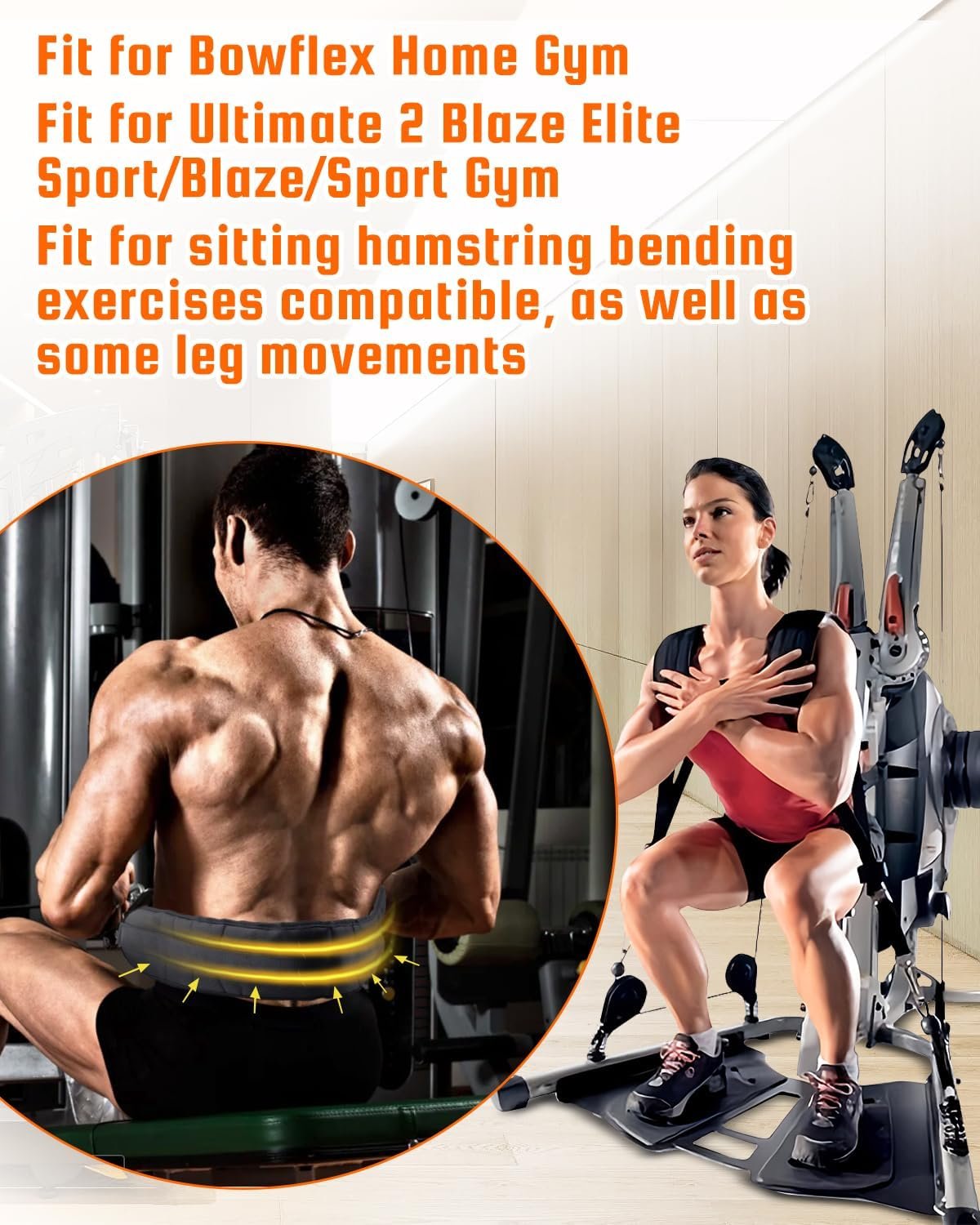𝑻𝒉𝒊𝒄𝒌 𝑼𝒑𝒈𝒓𝒂𝒅𝒆𝒅 Adjustable Leg Press Rowing Strap, Fit for Bowflex Home Gym accessories, Fit for Ultimate 2 Blaze Elite Sport Blaze Sport Gym