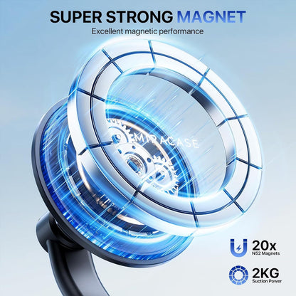 Miracase for MagSafe Car Mount, [Upgraded 20 Magnets] Super Stable Magnetic Phone Holder car, [360°Rotating] Extended Arm Car Phone Holder Compatible with iPhone 16 pro max 15 14 13 12 MagSafe Case