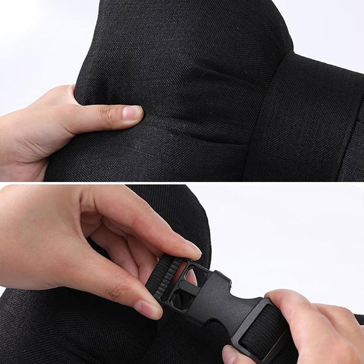 AIMALL Car Headrest Neck Pillow, Stylish Bow Design, Soft Cotton and Linen Fabric, Comfort Support for Head and Neck, Universal Fit, Black, Red or Pink, 11 x 8.6 Inches