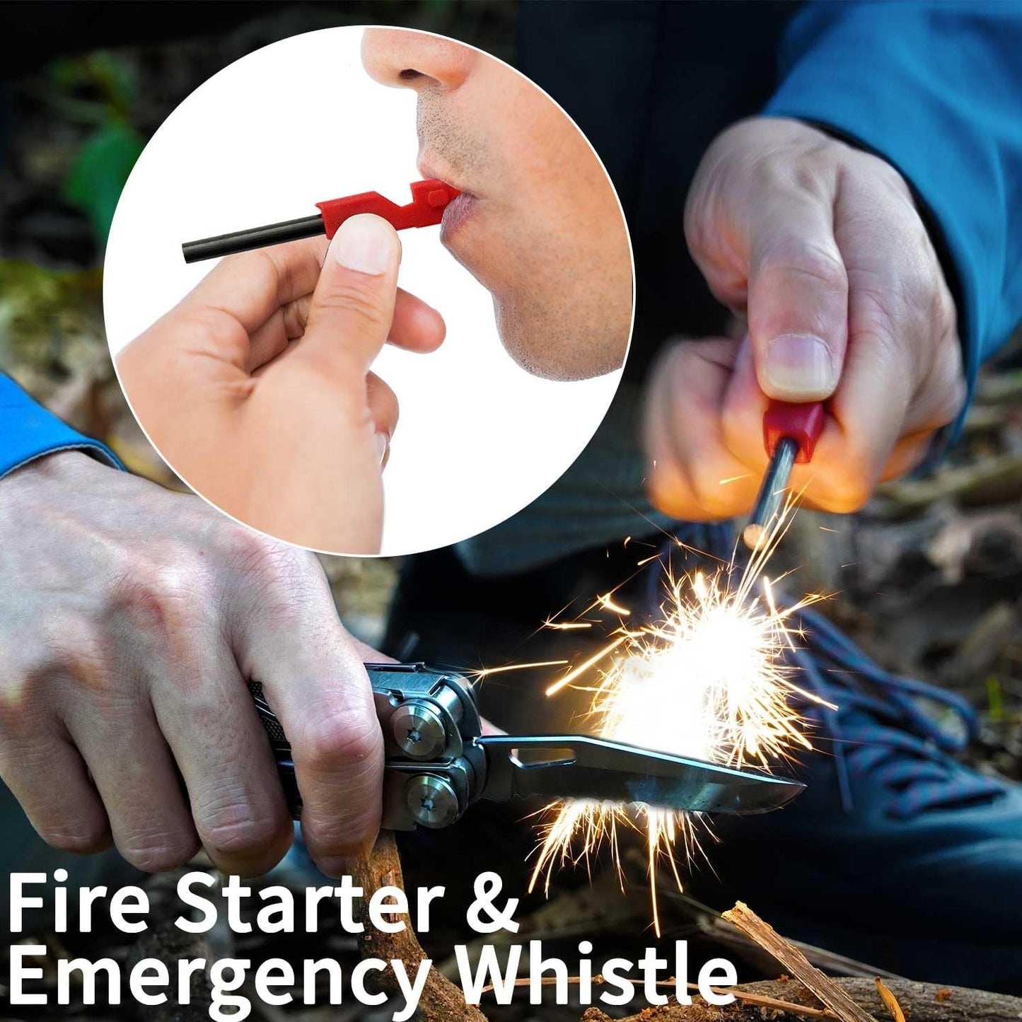 ROCKTOL Multitool, 22-in-1 Multi Tool Pliers with Fire Starter, Emergency Whistle, Glass Breaker, Safety Locking and Nylon Sheath for Survival, Camping, Hunting, Hiking