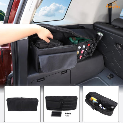 Aunginsy Car Trunk Organizer Compatible with Toyota FJ Cruiser 2007-2021 Car Trunk Storage Box Backseat Hanging Organizer Rear Left Storage Bag Organizer Multi-Compartment Oxford Cloth Accessories
