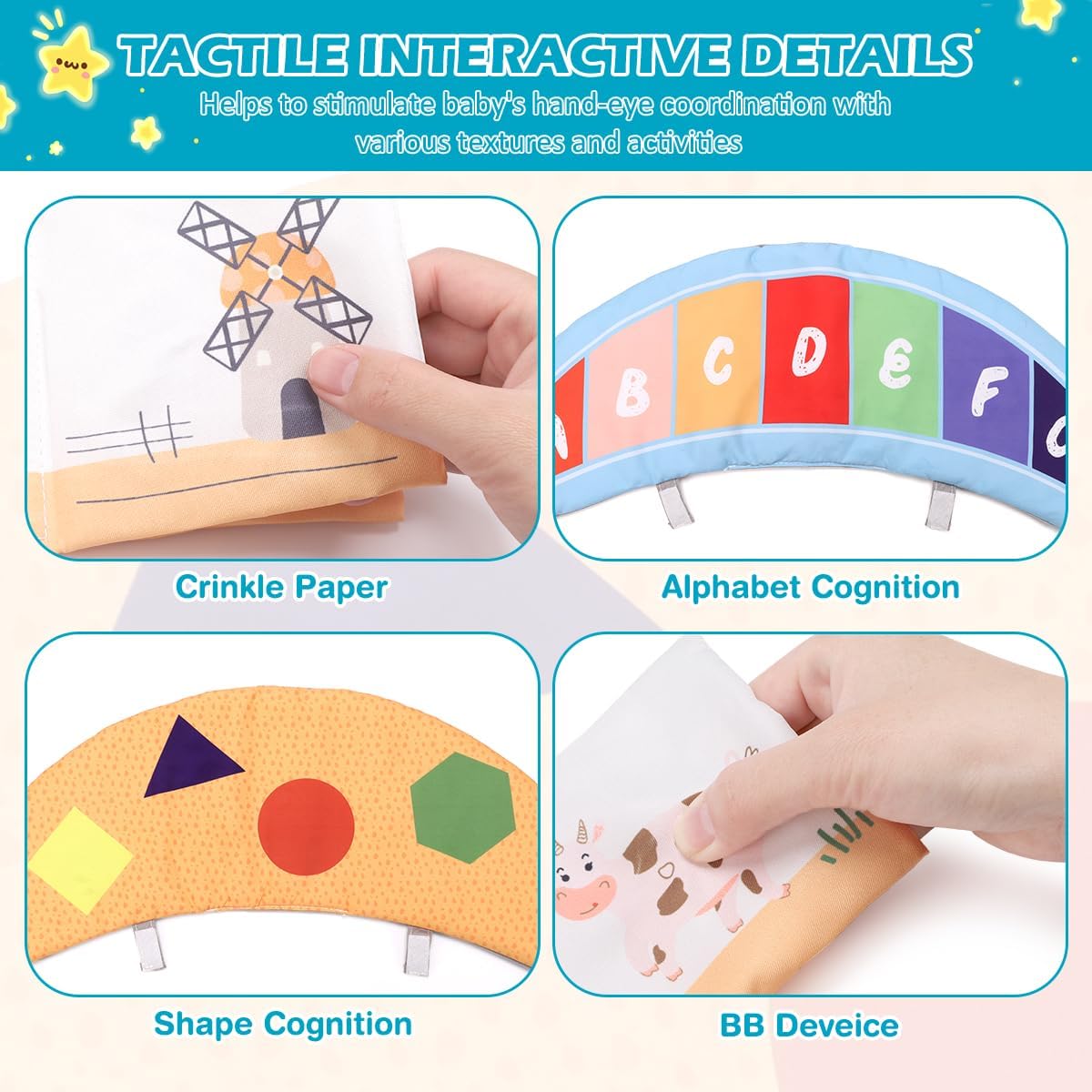 REMOKING Play Mat for Infant, Baby Play Gym for Tummy Time,Early Sensory Toys with Soft Rattles and Mirror, Newborn Toy for Baby Boy Girl 0-6-12-18 Months