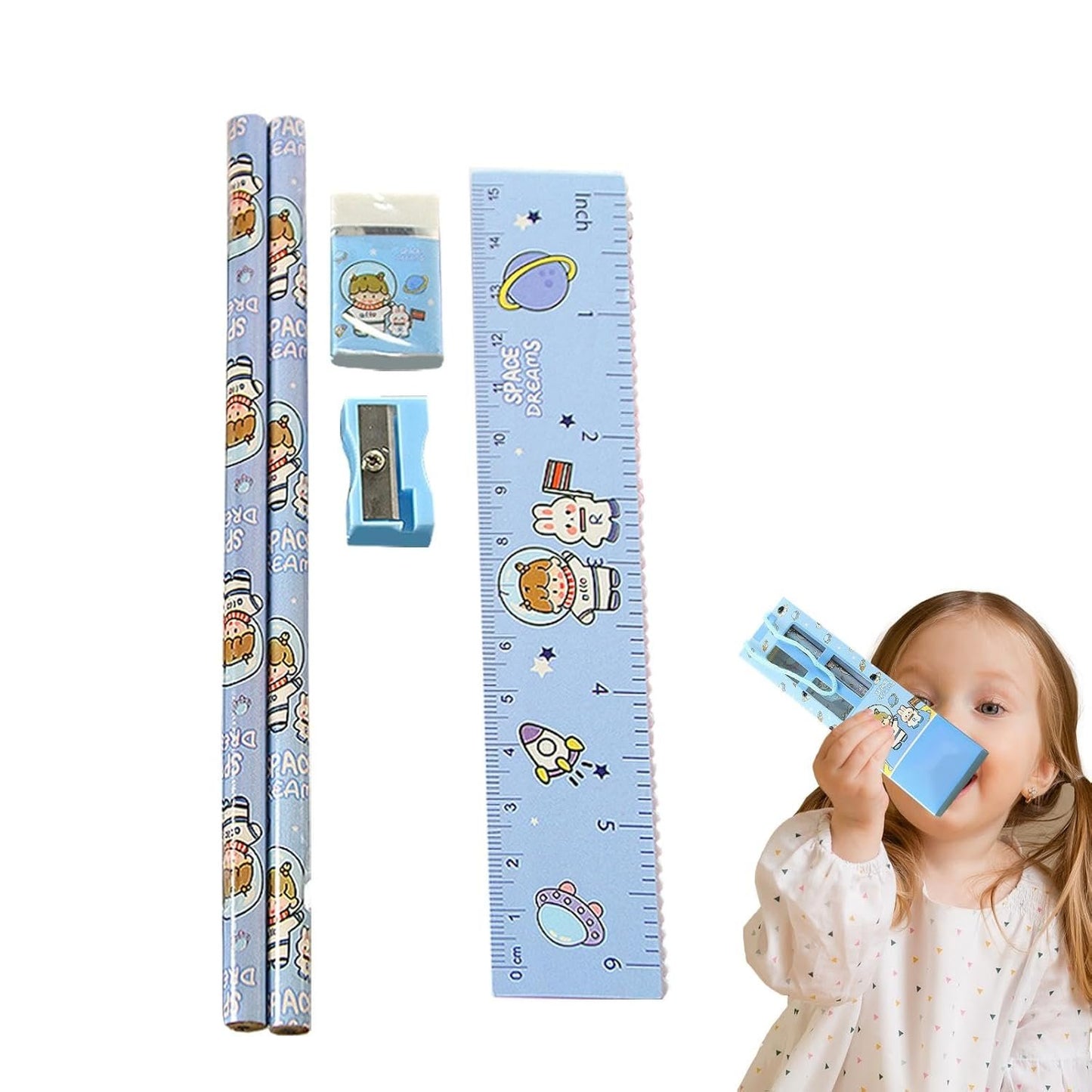 Lesunbak Stationery Writing Set, Cute Stationery Kit for Student | Classroom Reward Set for Kids Boys Girls, Painting Creation, Drawing