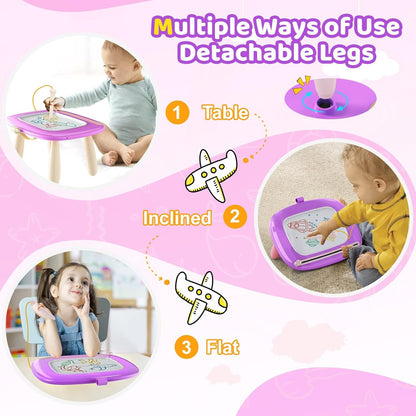Kikidex Toddler Toys Age 1-3 Magnetic Drawing Board: Kids Toys for 1 2 3 Year Old Boy Girl Birthday Gifts Doodle Board for Preschool Learning and Educational Erasable Sketching Pad(Purple)