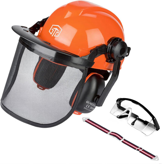 GUARDLEAD Chainsaw Helmet Forestry Safety Helmet System C009R; Integrated Eyewear, Visor and Hearing Protection