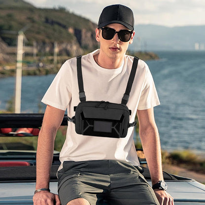 Running Chest Bag, Cycling Waistcoat Pack, Oxford Cloth Material, Anti-Theft Lightweight Chest Bag For Hiking, Fishing, Hunting, Multi-Use Outdoor Gear, Adjustable & Unisex Design, 1-Pack
