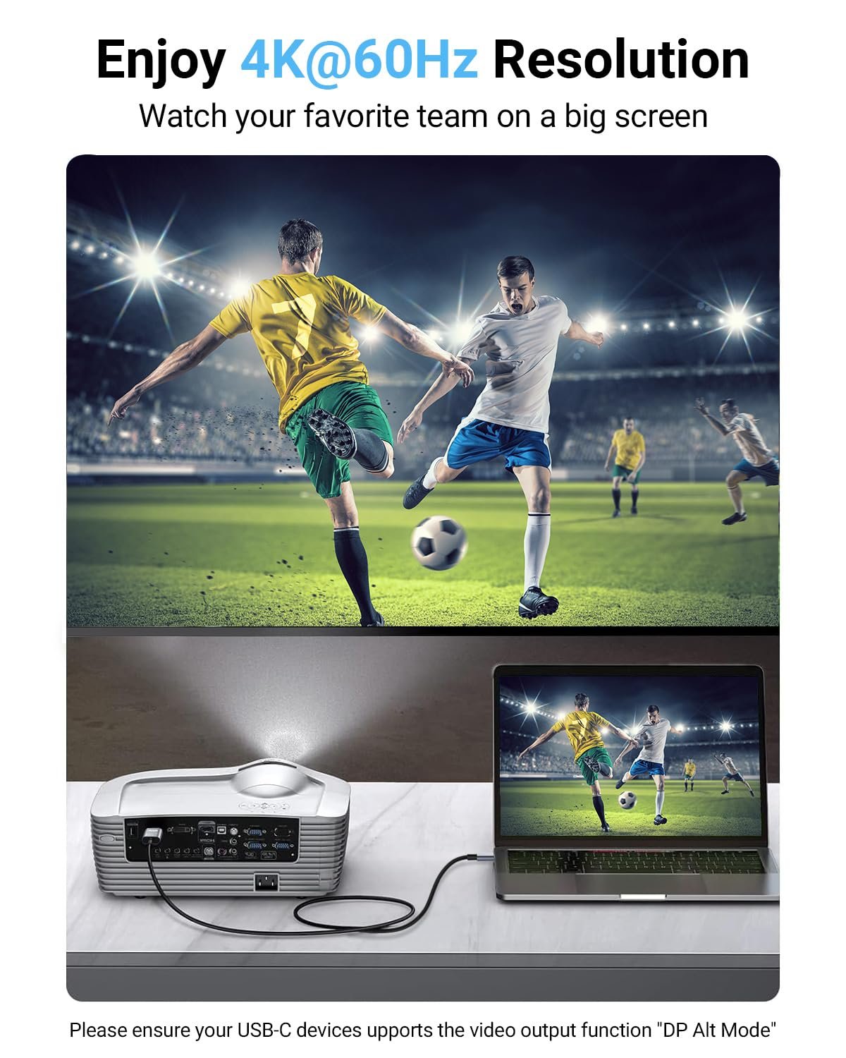 AHGEIIY 4K@60Hz USB C to HDMI Cable 2M, Type C to HDMI Adapter Nylon Braided Thunderbolt 4/3 to HDMI, HDMI to USB C for iPhone 16 Pro Max Plus, MacBook Pro Air iPad, Pro XPS, Galaxy S25 Steam Deck