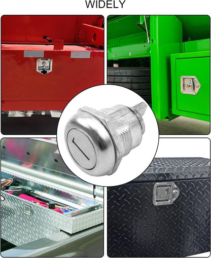 Tool Box Locks with Keys Fit for T-Handle Tool Boxes Lock Cylinder Length 5/8" Lock Body Diameter 23/32" Replacement Truck Toolbox 2 Lock Cylinder 4 Keys