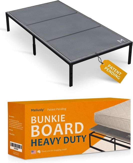 Heavy Duty 10mm Bunkie Board Twin XL Size (38x79'') Patent Pending Low Profile Bed Board Design - Breathable, Noise Minimizing, Moisture Resistant Bunkieboards, Low Profile Bed Support by Meliusly