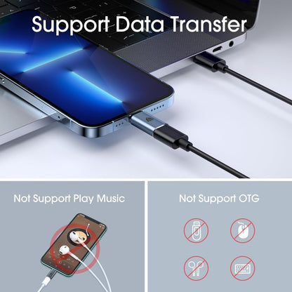 TechMatte USB C Female to Lightning Male Charging Adapter for iPhone, with E-Mark IC Anti-Lost Holder, Support PD Fast Charging, Not Support Headphones/Audio/OTG (1 Pack)