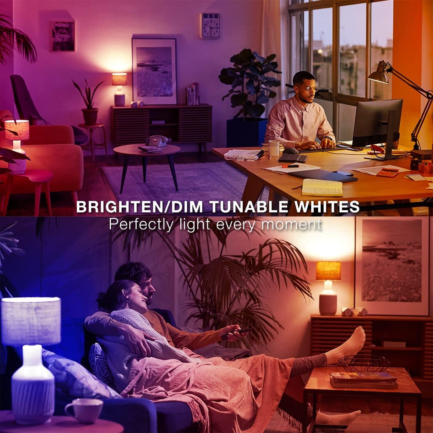 DAYBETTER Smart Light Bulbs, LED Light Bulb, Alexa Light Bulb, WiFi Color Changing Light Bulb, Smart Bulbs That Work with Alexa & Google Home, Music Sync, A19/E26 9W 810LM Smart Home Lighting, 2 Pack