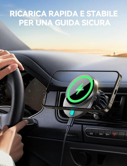 JOYROOM Magsafe Wireless Car Charger for Air Inlet, 15W Fast Charging Magnetic Car Phone Holder, Car Wireless Charging Compatible with iPhone 15/14/13/12 Series